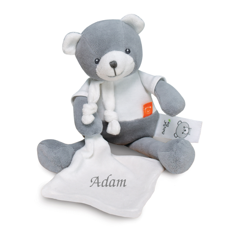 - organic cotton - plush with comforter grey bear 30 cm 